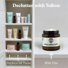 Reroot Organics Naked Tallow Balm 190g with natural background