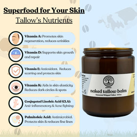 Reroot Organics Naked Tallow Balm 349g packaging details