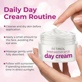 Retinol Day Cream SPF 20 with sun protection label