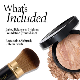 Retractable kabuki brush included with LAURA GELLER foundation set
