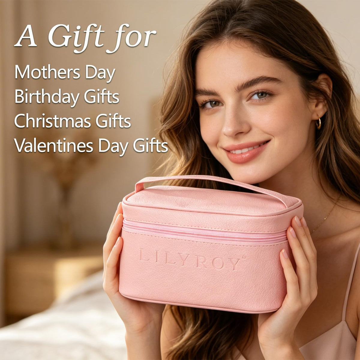 Reusable bag containing LILY ROY bath products