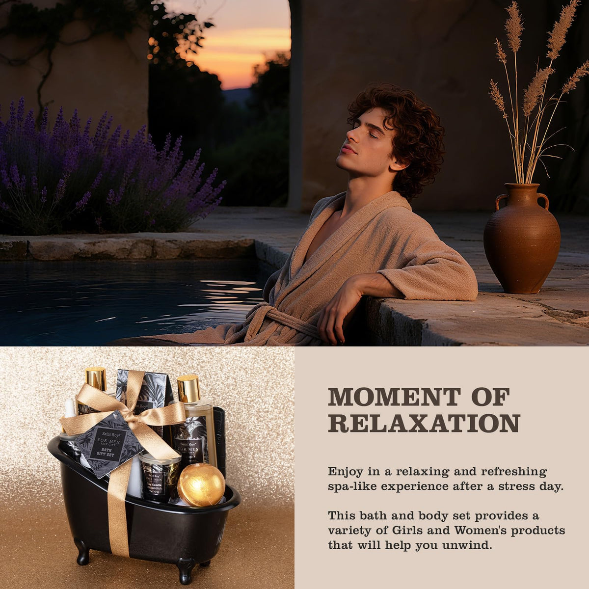 Reusable basket of Saint Roy Spa Gift Set for Men