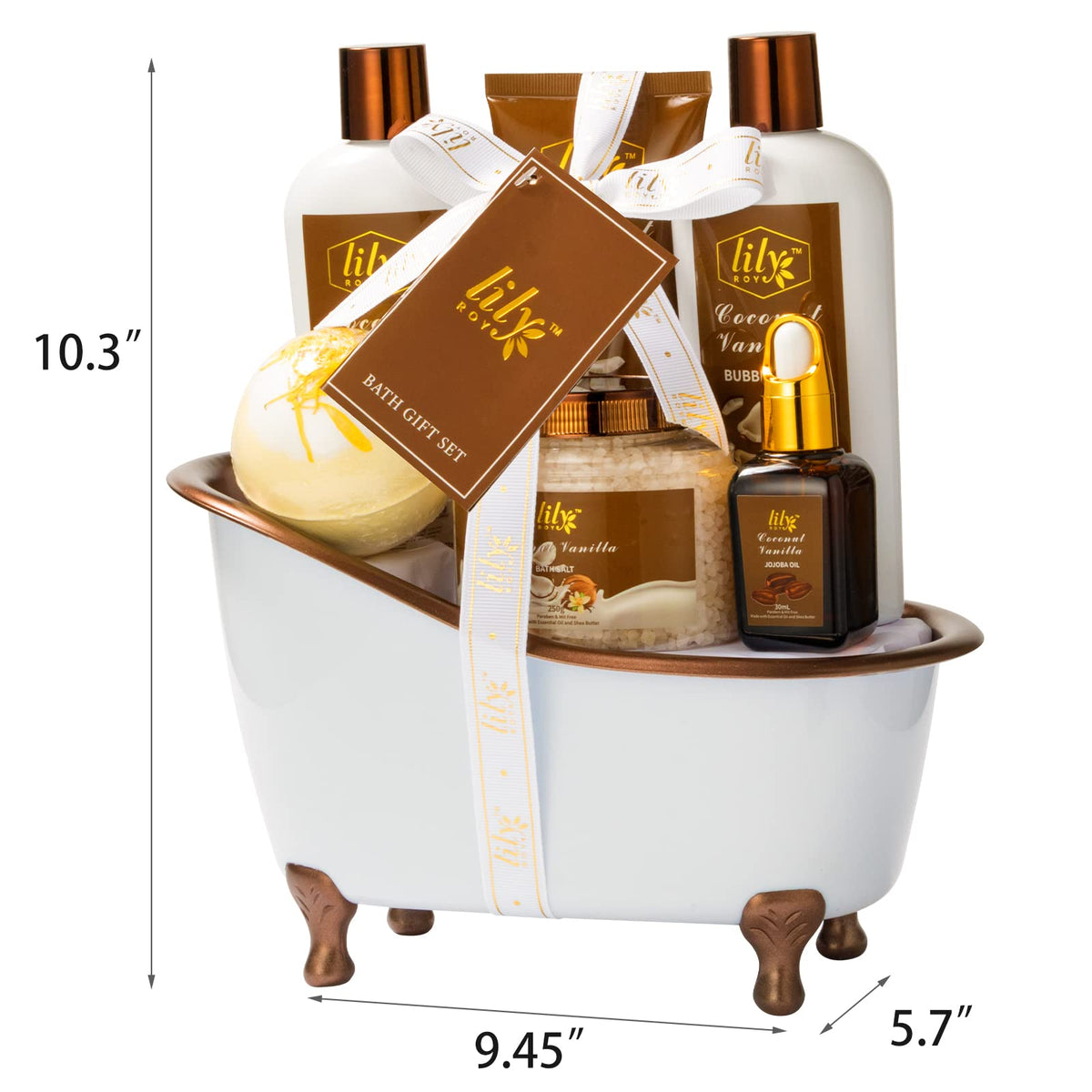 Reusable plastic bath tub from LILY ROY Coconut Vanilla Spa Set