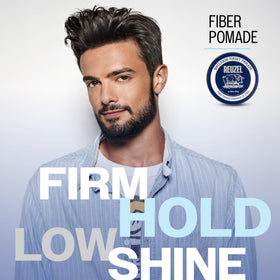 REUZEL Fiber Pomade 95g side view showing texture