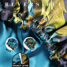 Reversible design of Nochka Fashion silk bonnet showing both sides