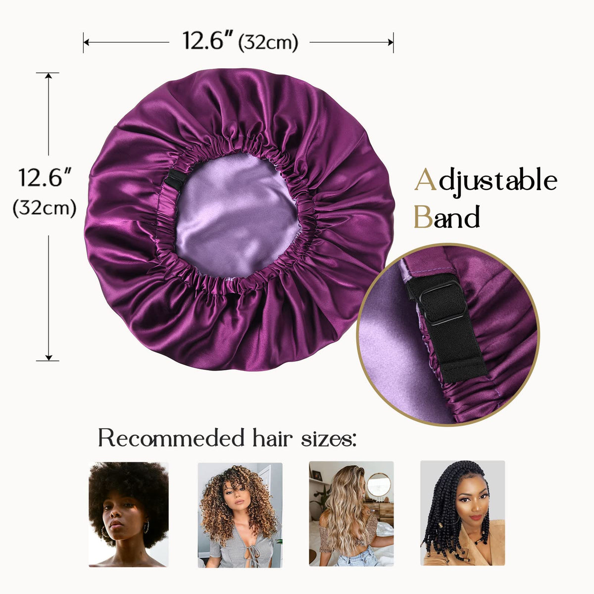 Reversible YANIBEST Satin Bonnet showing both colour options