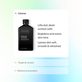 Revision Skincare Brightening Face Wash in bathroom setting