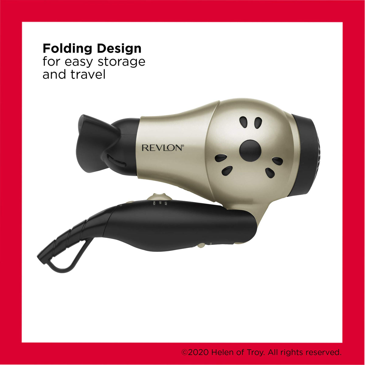 REVLON 1875W Compact Hair Dryer in travel bag