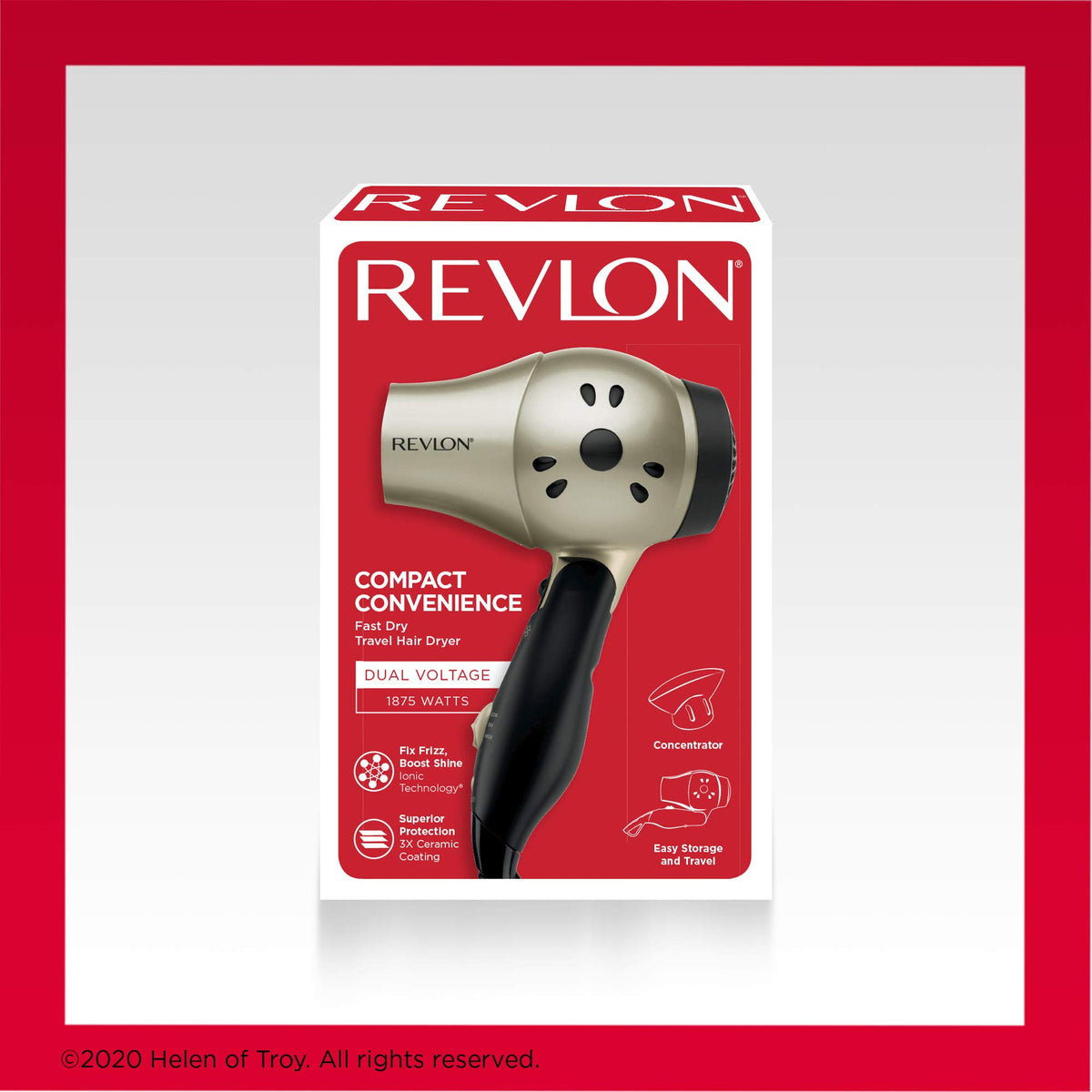 REVLON 1875W Hair Dryer packaging and specifications