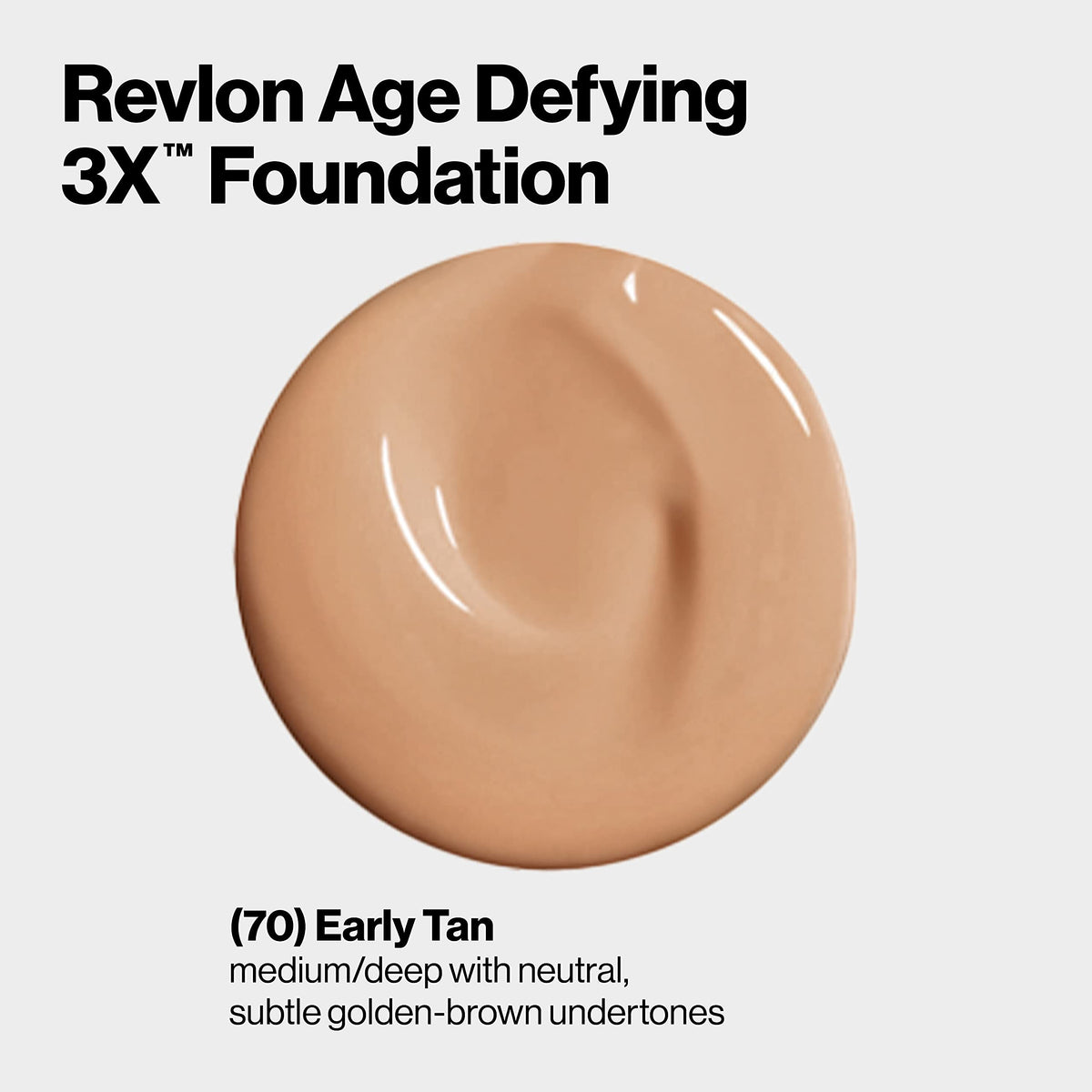 Revlon Age Defying Liquid Foundation 070 Early Tan bottle with cap