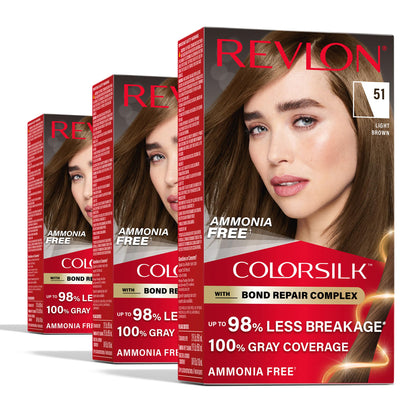 REVLON ColorSilk 51 Light Brown Hair Colour box front view