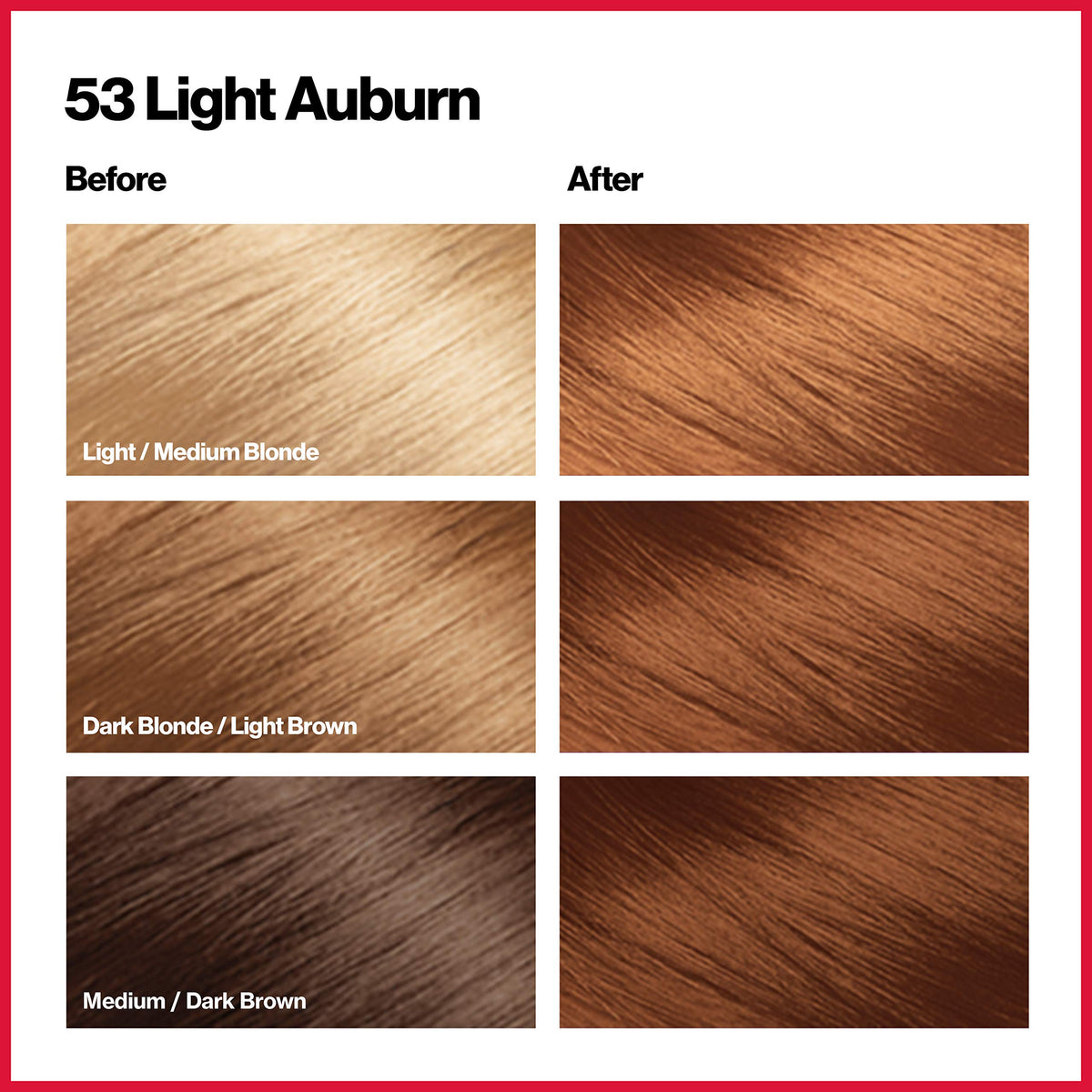 REVLON Colorsilk Beautiful Color 53 Light Auburn packaging side view