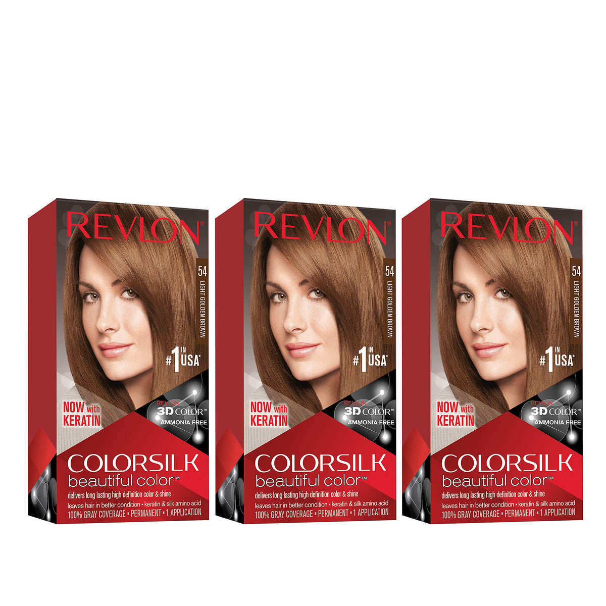 REVLON Colorsilk Beautiful Color 53 Light Golden Brown pack front view