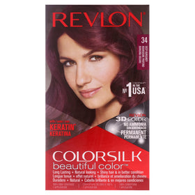 REVLON Colorsilk Beautiful Color Deep Burgundy hair dye swatch on hair