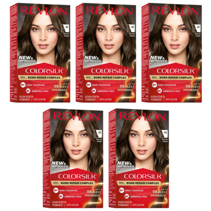 REVLON ColorSilk Beautiful Color Medium Brown hair colour kit front view