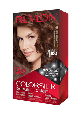 REVLON Colorsilk Beautiful Colour Medium Golden Chestnut Brown packaging front view