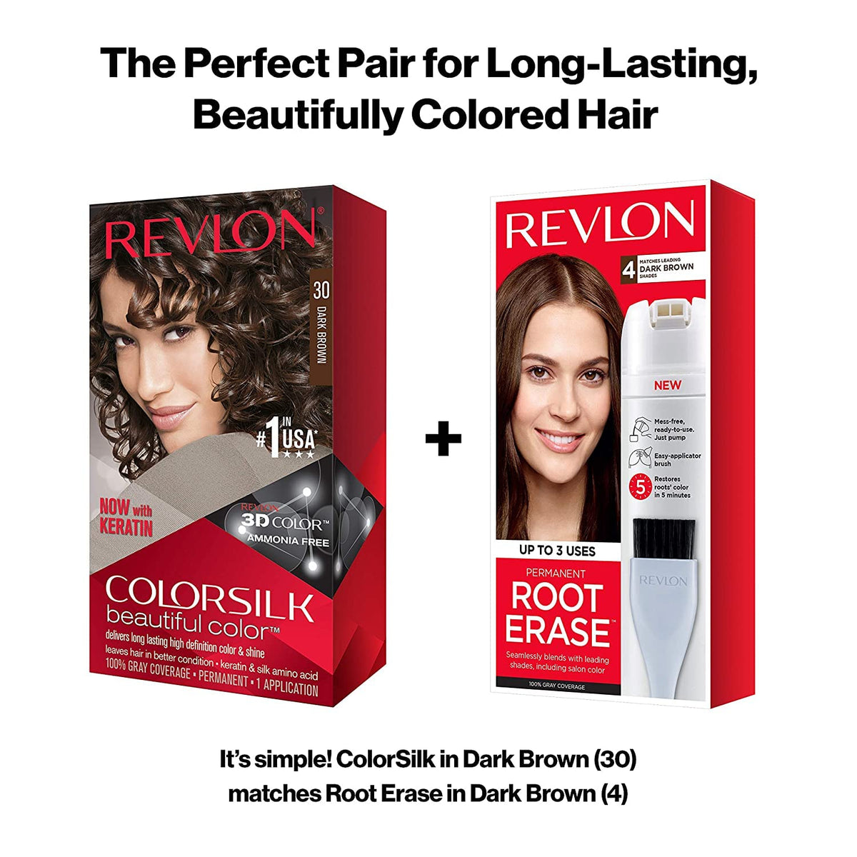 REVLON ColorSilk Hair Color 30 Dark Brown close-up
