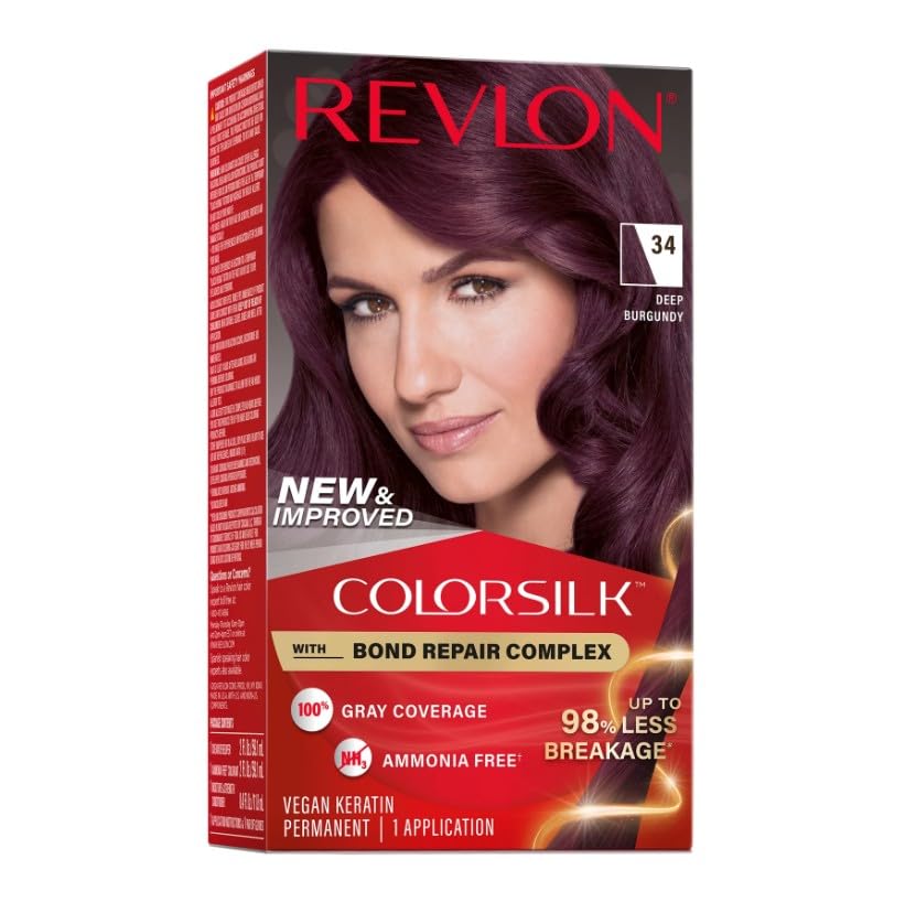 REVLON ColorSilk Hair Colour 34 Deep Burgundy side view