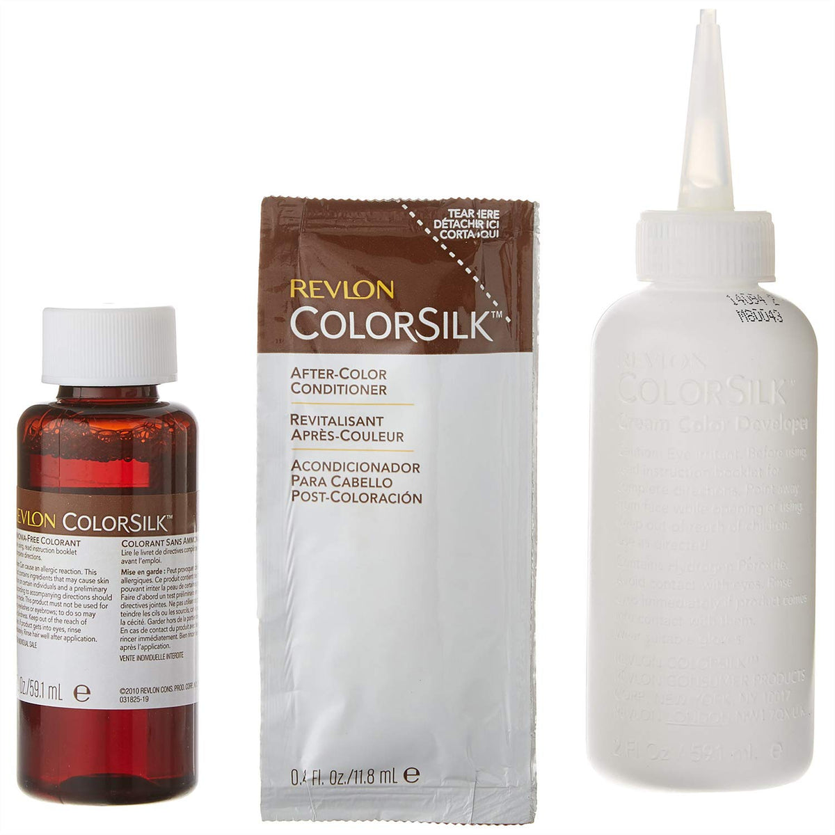 REVLON ColorSilk Hair Colour Dark Mahogany Brown cream developer close-up