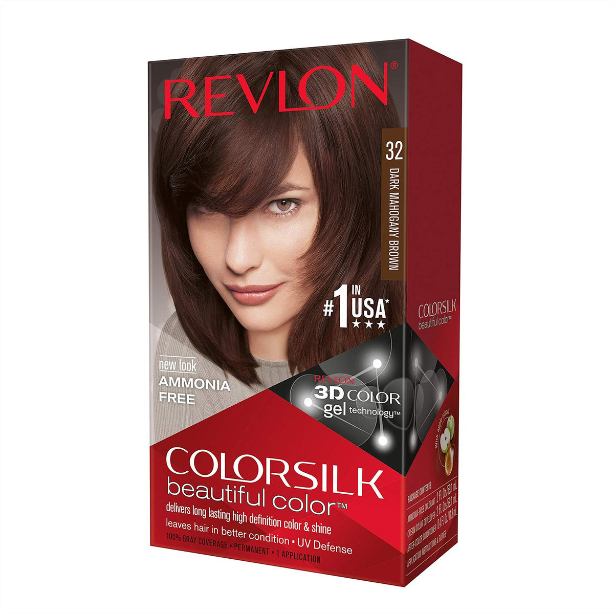 REVLON ColorSilk Hair Colour Dark Mahogany Brown packaging front view