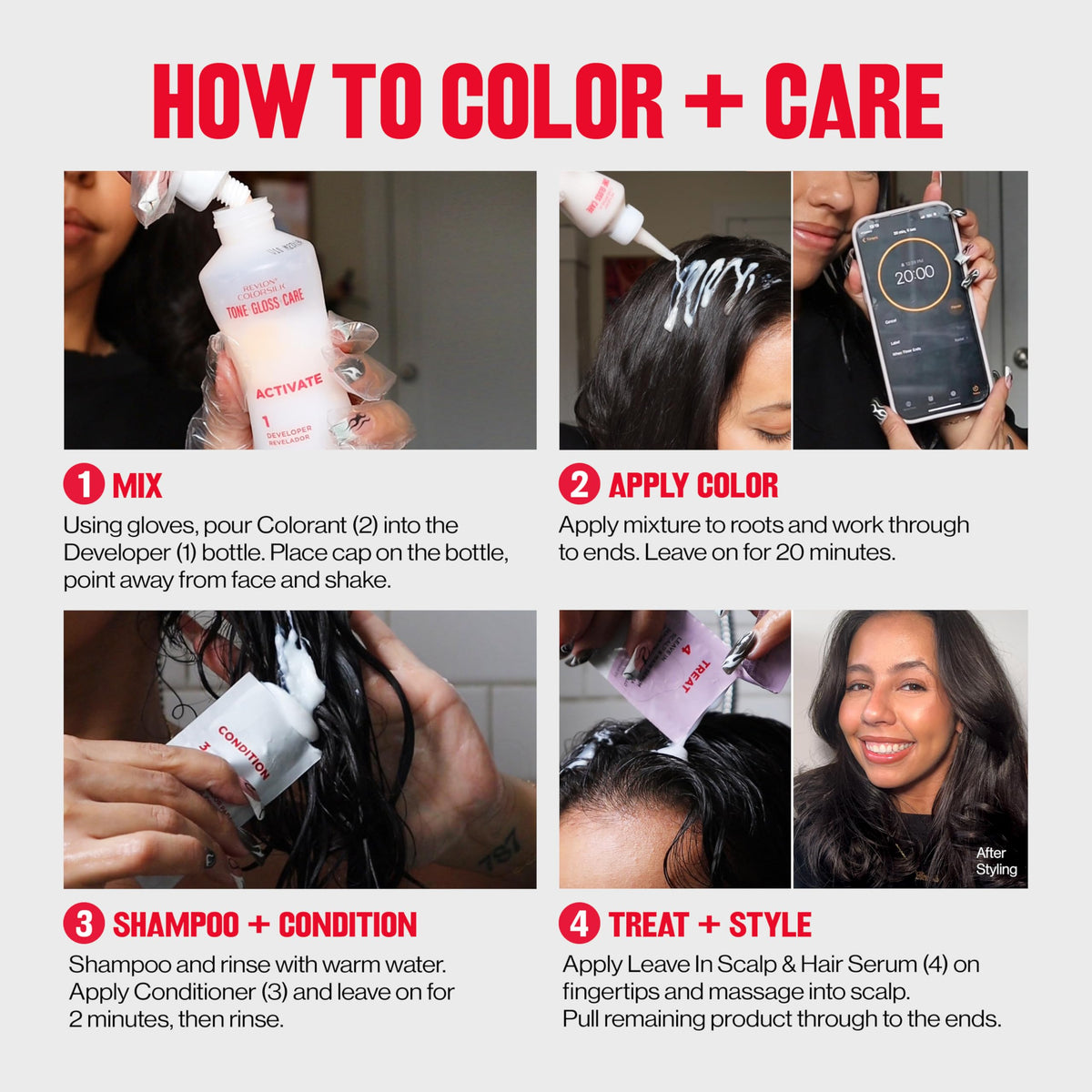 REVLON ColorSilk Tone + Gloss + Care Demi-Permanent 5 Medium Brown opened box