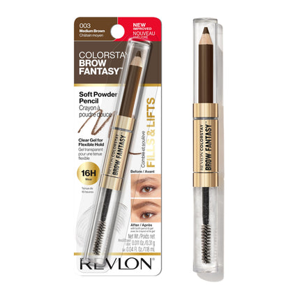 REVLON ColorStay Brow Fantasy Pencil & Gel in Medium Brown front view