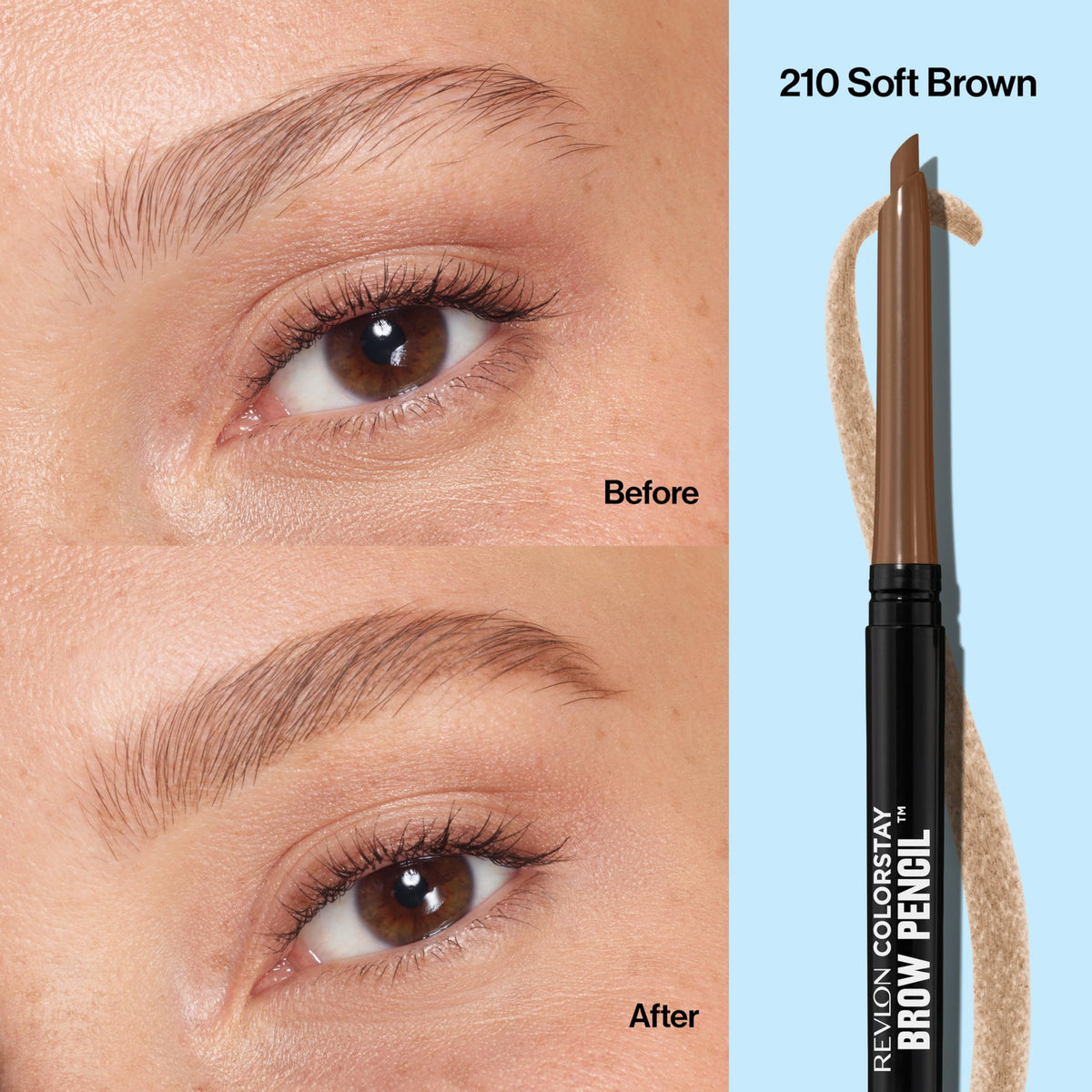 REVLON ColorStay Brow Pencil Soft Brown with spoolie brush