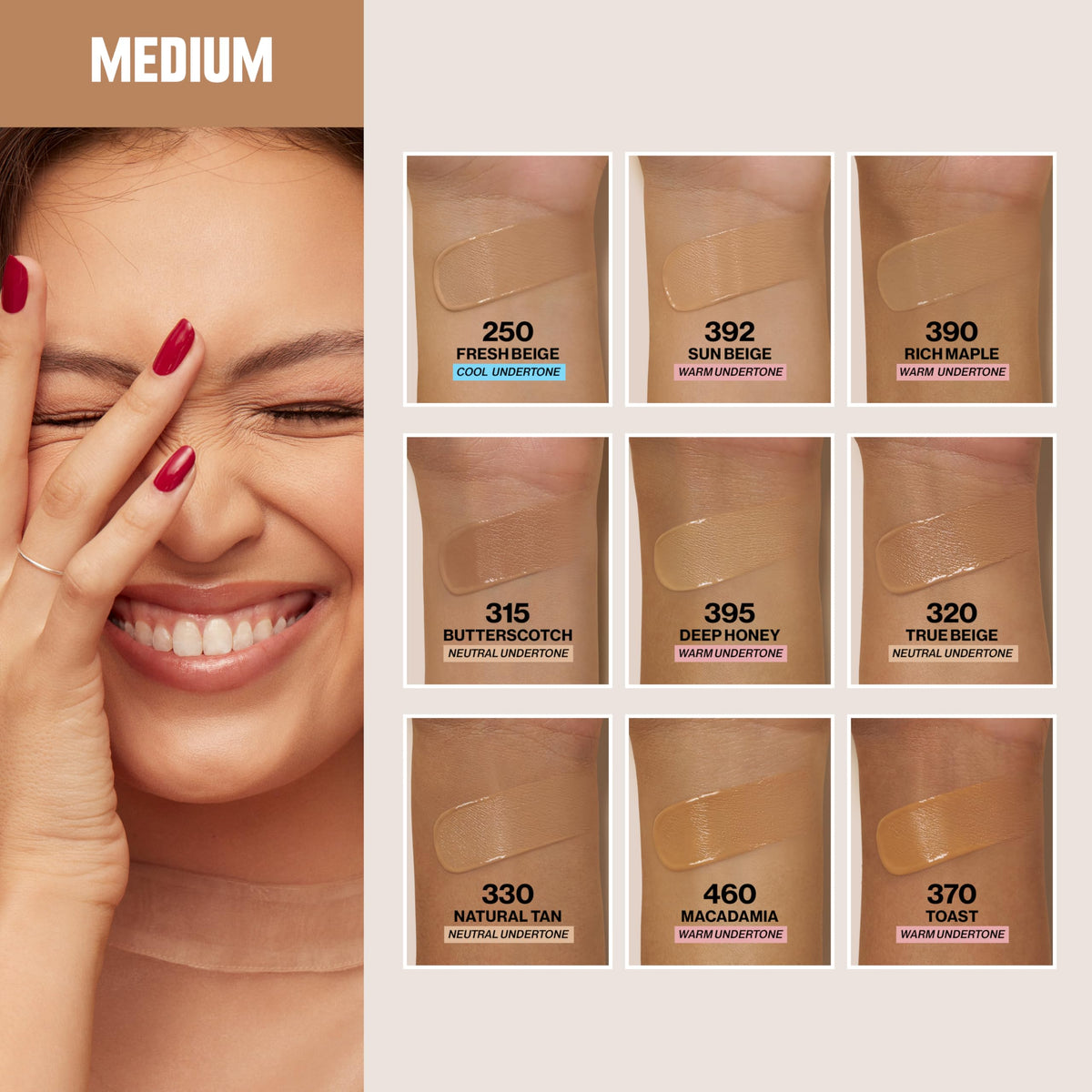 REVLON ColorStay Longwear Makeup 250 Fresh Beige with makeup accessories