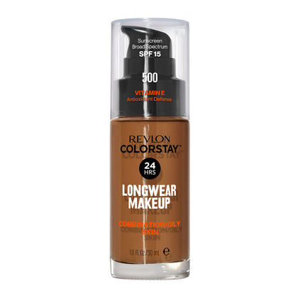 REVLON Colorstay Longwear Makeup Foundation 500 Walnut 1 fl oz front view