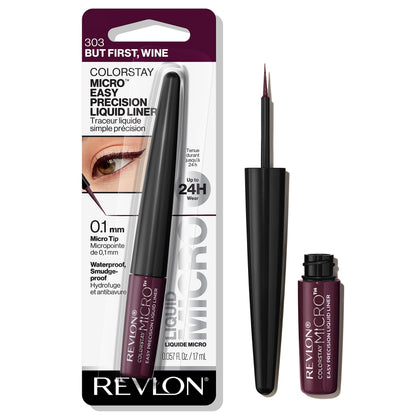 REVLON ColorStay Micro Easy Precision Liquid Eyeliner But First, Wine front view