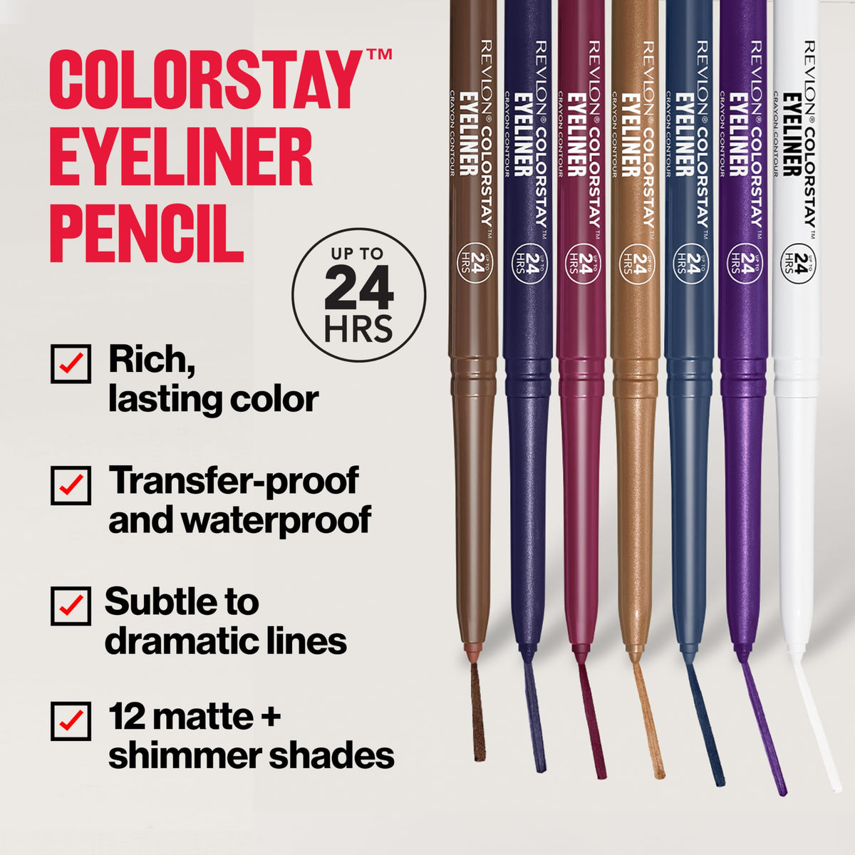 REVLON ColorStay Pencil Waterproof Eyeliner 204 Charcoal smudger detail