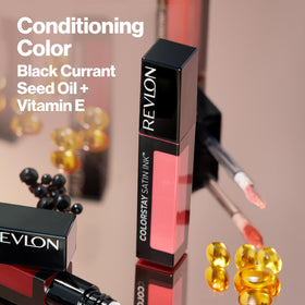 REVLON ColorStay Satin Ink Lipstick 005 Silky Sienna on vanity