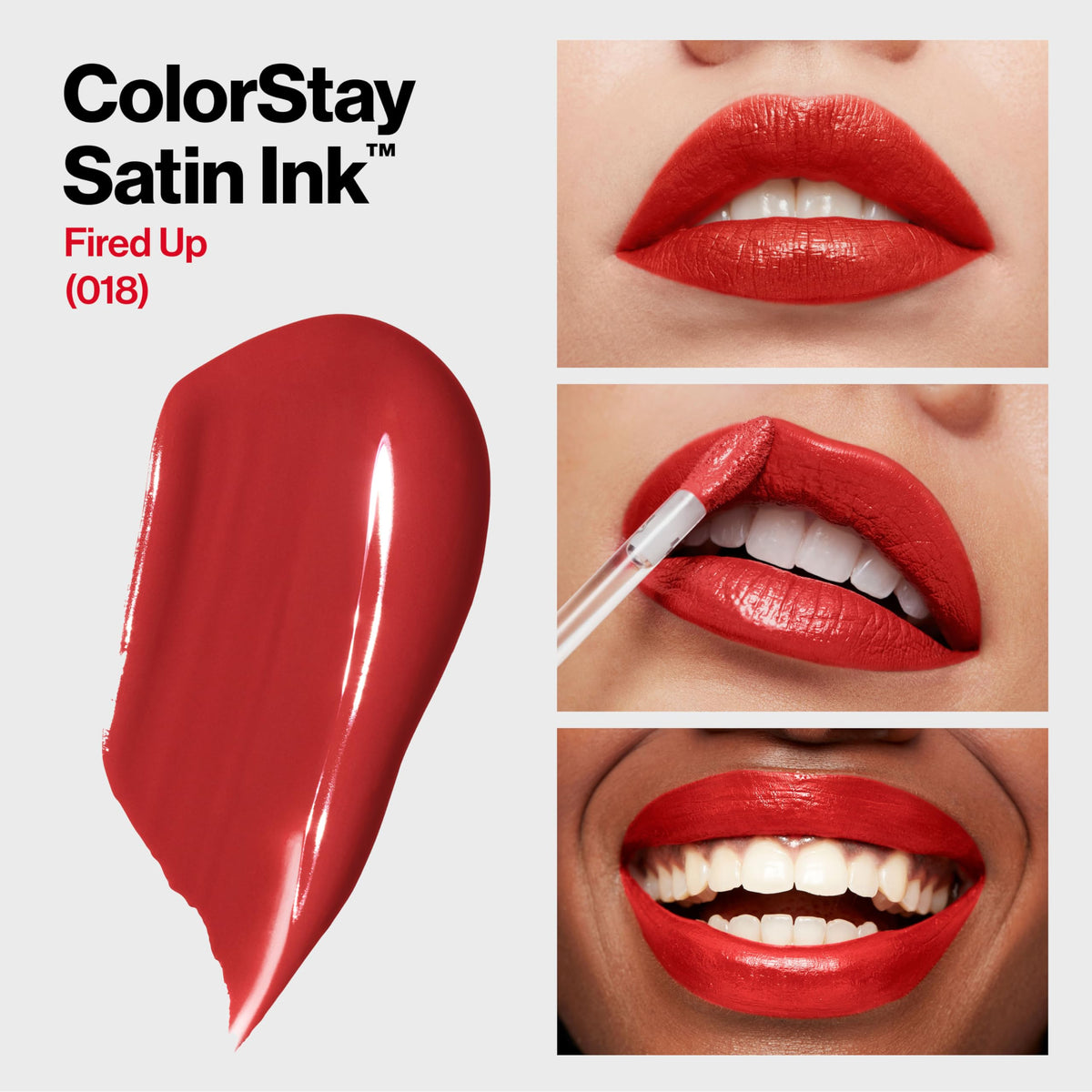 REVLON ColorStay Satin Ink Liquid Lipstick 018 Fired Up packaging