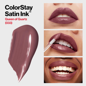 REVLON ColorStay Satin Ink Liquid Lipstick 033 Queen of Quartz swatch on skin