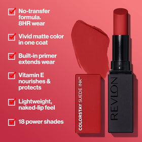 REVLON ColorStay Suede Ink Lipstick 010 Tunnel Vision with angled bullet