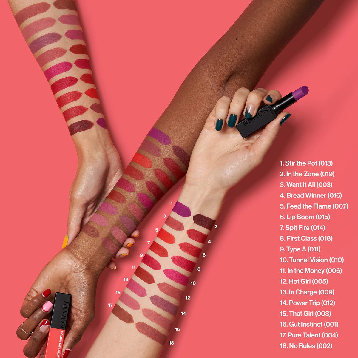 REVLON ColorStay Suede Ink Lipstick 014 Spit Fire on model