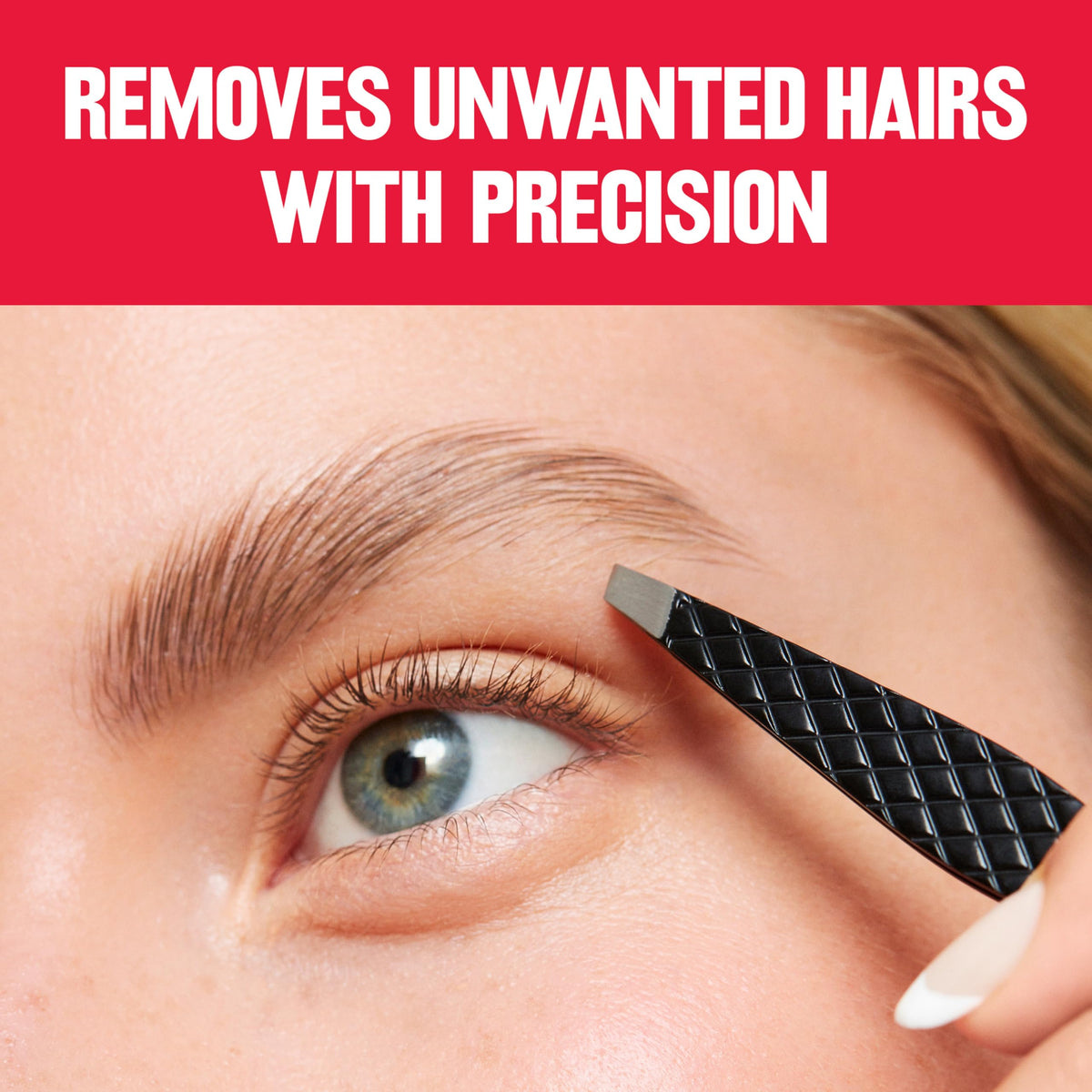 REVLON Expert Slant Tweezer in hand for precise use