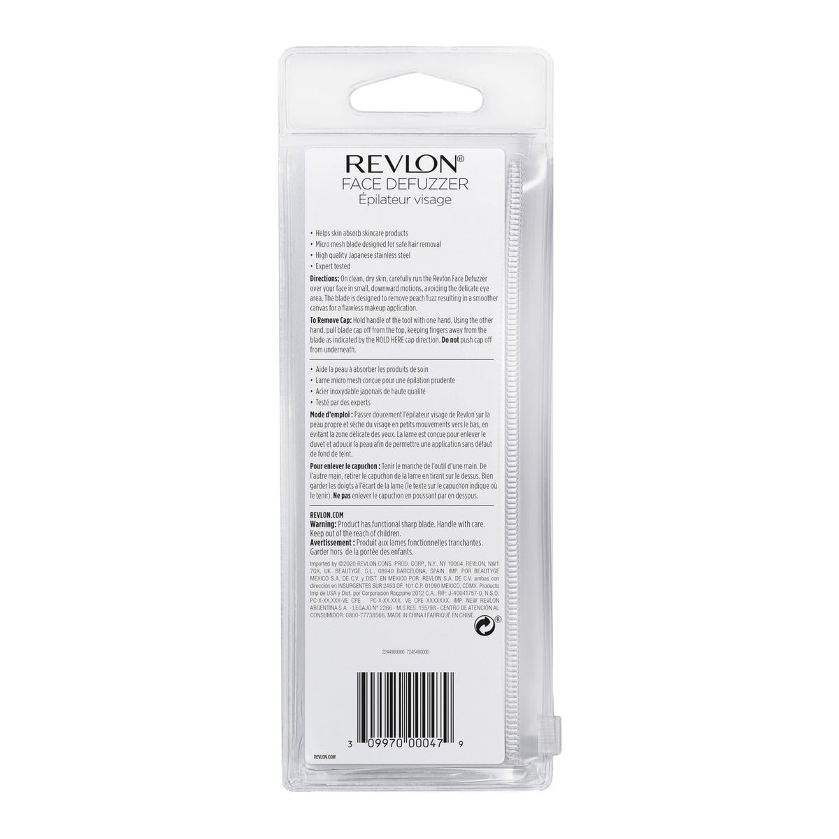 REVLON Face Defuzzers on a vanity with skincare products