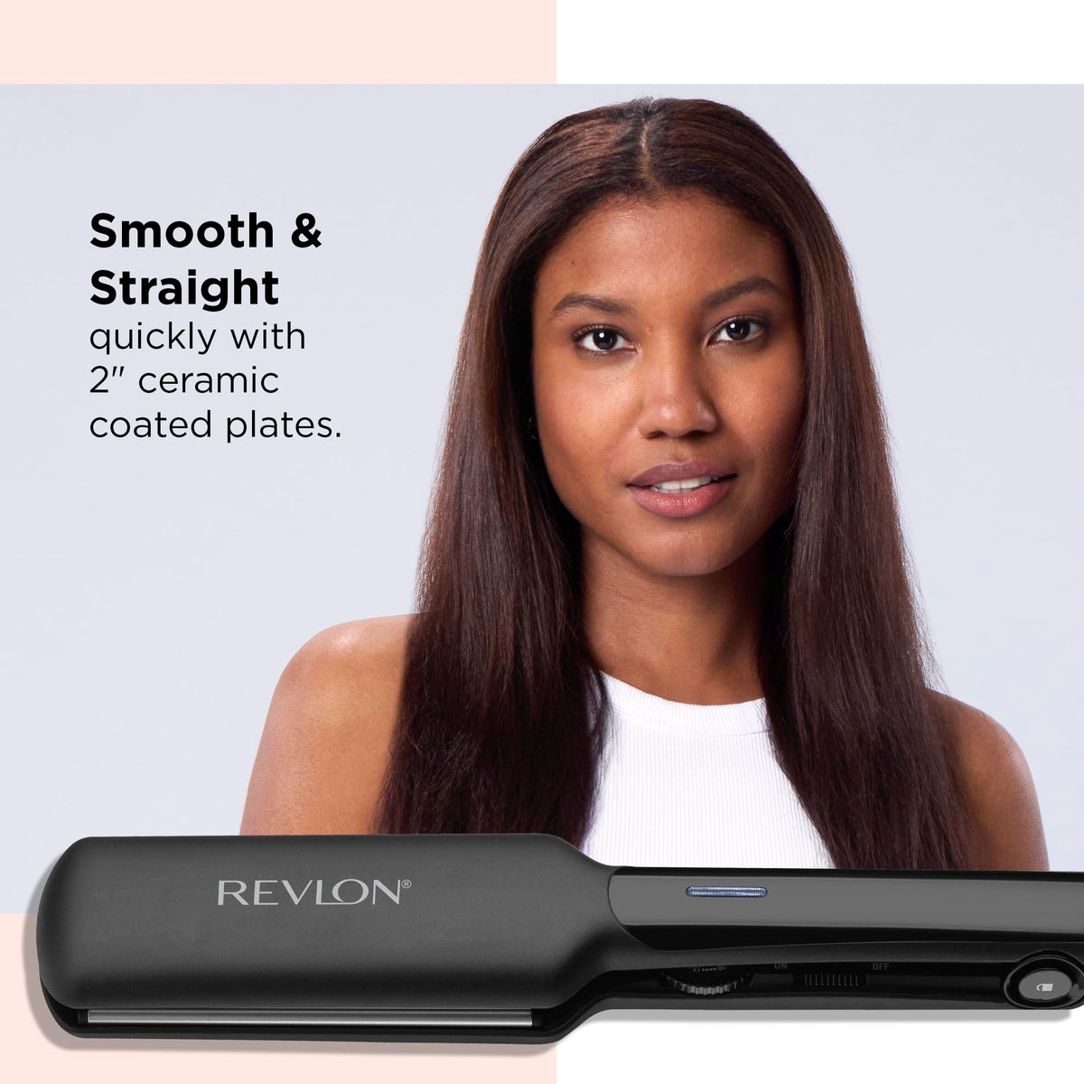 REVLON Flat Iron showing ceramic coated plates