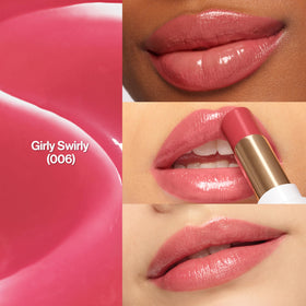 REVLON Glass Shine Balm set with swatches of each shade