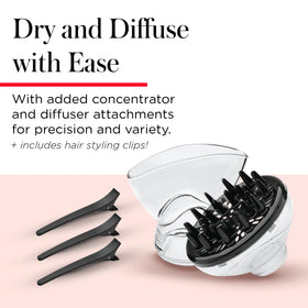 REVLON Infrared Ionic Hair Dryer with concentrator attachment