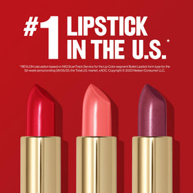 REVLON lipstick in 810 Uncut Ruby with a glossy finish