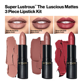 REVLON lipstick shades displayed on a vanity