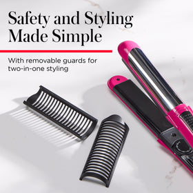 REVLON Perfect Match Flat Iron displaying adjustable temperature settings