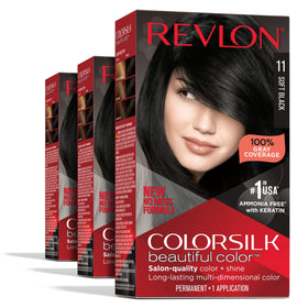REVLON Permanent Hair Color 11 Soft Black 3-Pack front view