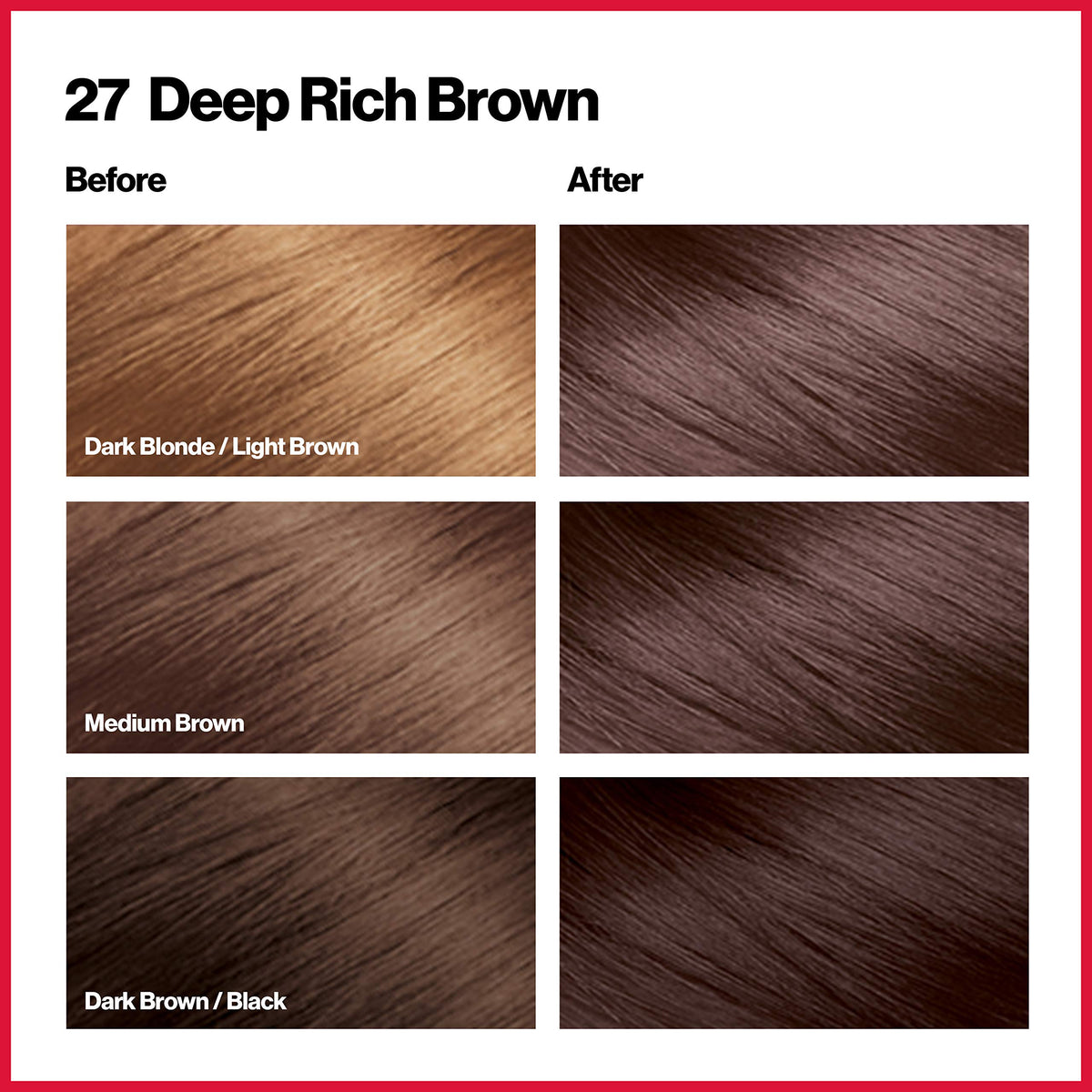 REVLON Permanent Hair Color 27 Deep Rich Brown application process