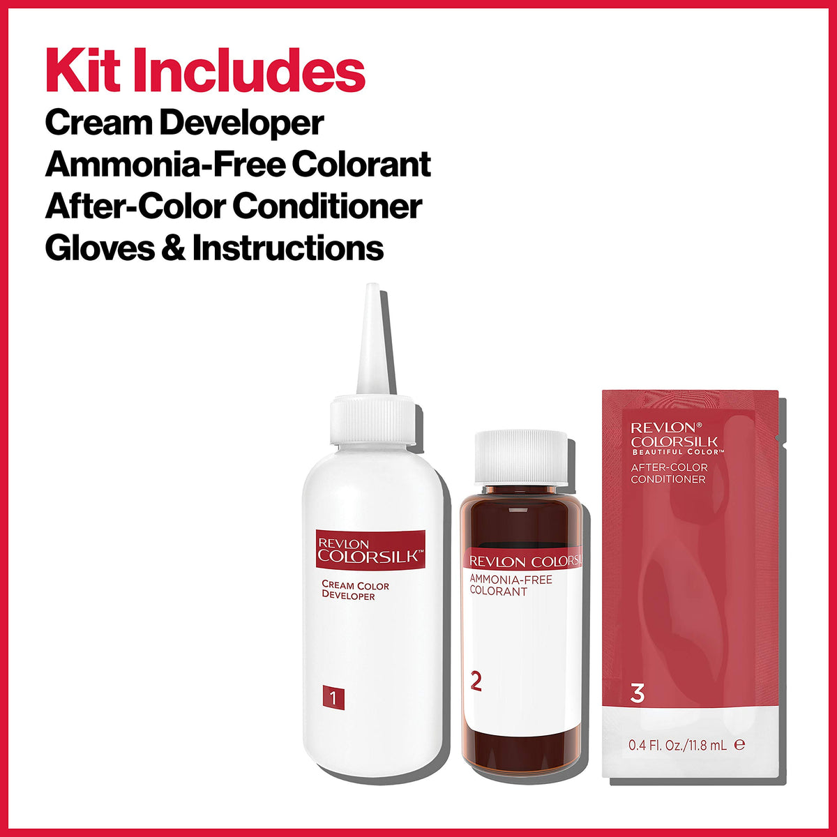 REVLON Permanent Hair Color 27 Deep Rich Brown with application tools