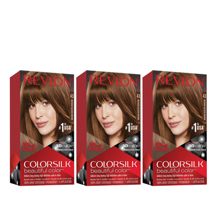 REVLON Permanent Hair Color 43 Medium Golden Brown packaging front view