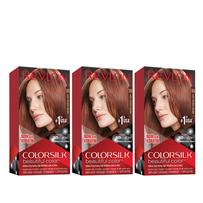 REVLON Permanent Hair Color 55 Light Reddish Brown front view