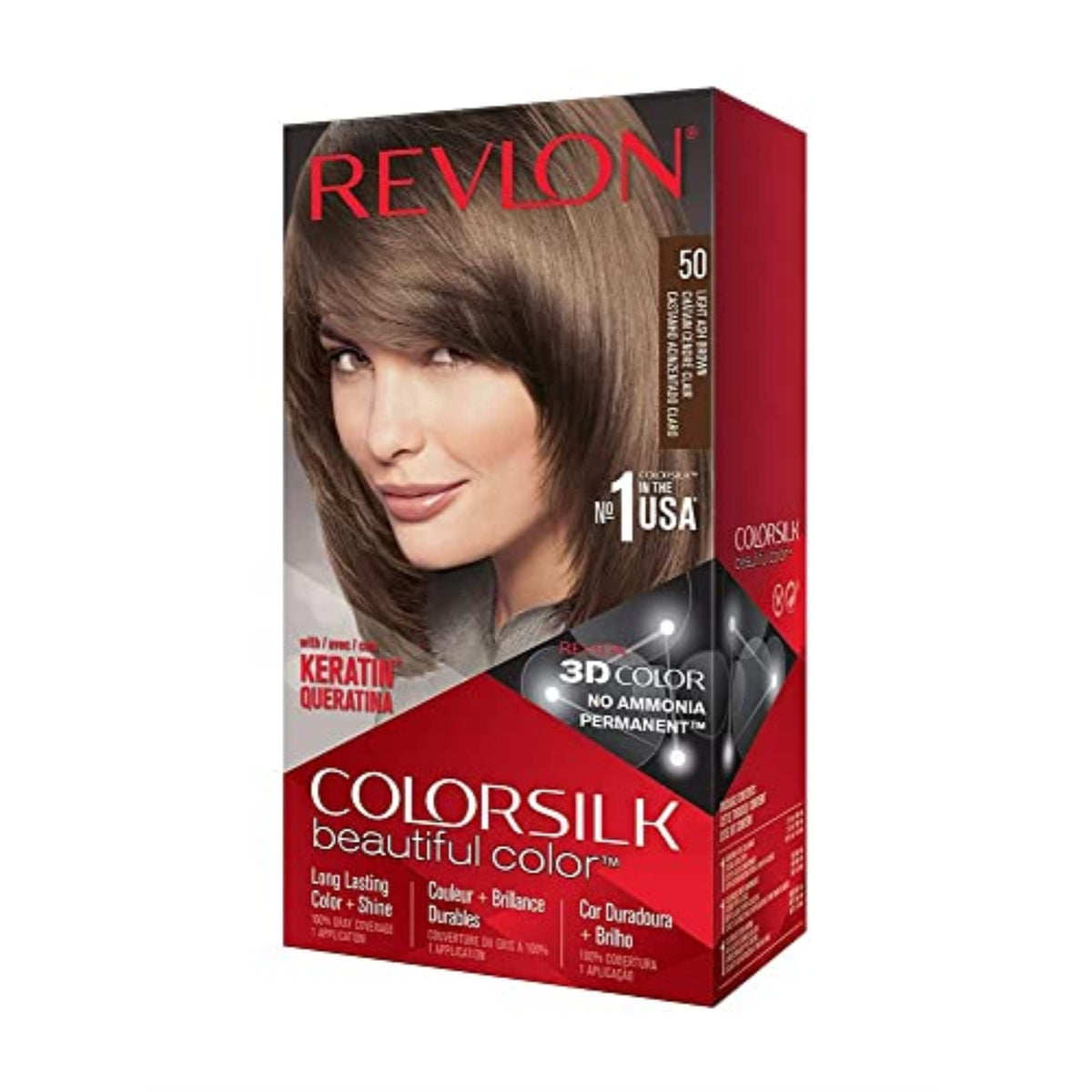 REVLON Permanent Hair Colour 50 Light Ash Brown front view